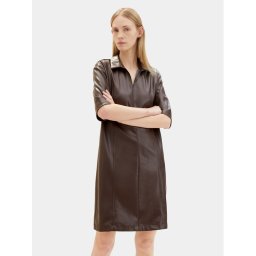 Tom Tailor Bőr ruha 1039176 Barna Regular Fit