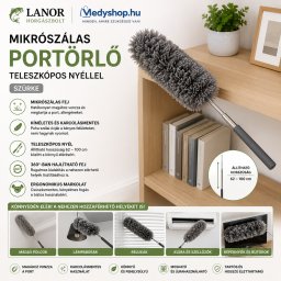 Mikrószálas portörlő teleszkópos nyéllel - szürke