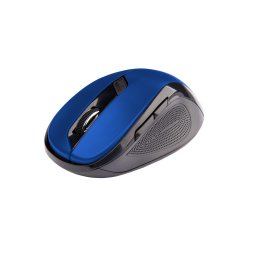 C-TECH egér WLM-02, fekete-kék, vezeték nélküli, 1600DPI, 6 gomb, USB nano vevő