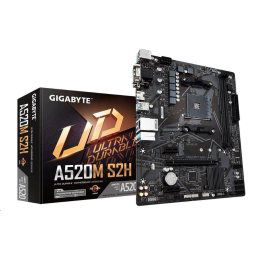 GIGABYTE MB Sc AM4 A520M S2H, AMD A520, 2xDDR4, 1xHDMI, 1xDVI, 1xVGA, mATX, 1xHDMI, 1xDVI, 1xVGA, mATX
