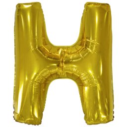 Fólia léggömb, "H" betű, arany, 97 cm