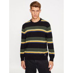 Vans Pulóver Tacuba Stripe Crew Sweater VN000F50CM31 Fekete Regular Fit
