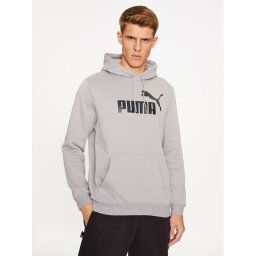 Puma Pulóver Ess Big Logo 586687 Szürke Regular Fit