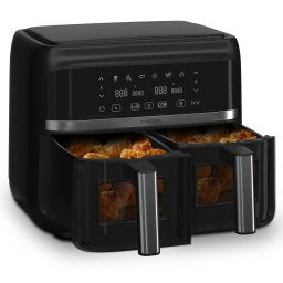 Klarstein VitaFry Duo Skylight, forrólevegős fritőz, 2850 W, 7,6 l, 2 főzőzóna, 6 program (FRY4-VitaFryDuoSL)