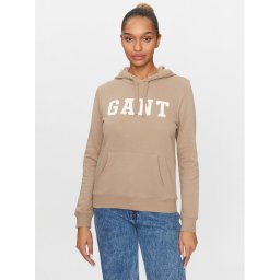 Gant Pulóver Reg Graphic Hoodie 4200742 Bézs Regular Fit