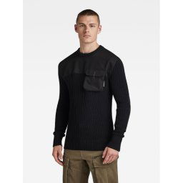 G-Star Raw Sweater Army D23525-D496-6484 Fekete Regular Fit