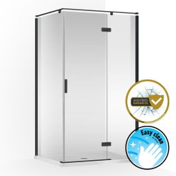 Wellis Palmaria egy nyĂ­lĂłajtĂłs 120x90 szĂśgletes zuhanykabin - matt fekete Easy Cleannel