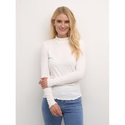 Kaffe Blúz Kadrew Turtleneck 10507922 Fehér Shaped Fit