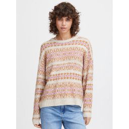 ICHI Sweater 20119733 Bézs Regular Fit