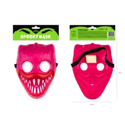 Hallowen álarc, fogakkal, műanyag, pink