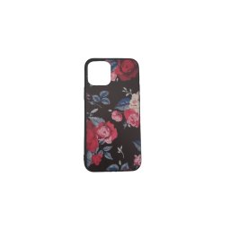 Iphone 12 / Iphone 12 Pro 3D virágmintás fekete tok