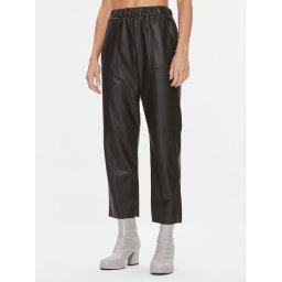 MAX&Co. Műbőr nadrág Creatico 77840723 Fekete Relaxed Fit