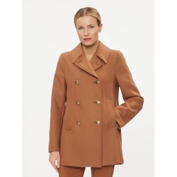 Tommy Hilfiger Gyapjú kabát WW0WW39755 Barna Regular Fit