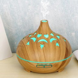 Fahatású aromaterápiás párologtató, ultrahangos párásító, illatosító távirányítóval – hagyma alakú, világos mintás