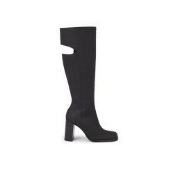 Calvin Klein Jeans Csizma Long Heel Zip Boot Cut Out Edgy YW0YW01253 Fekete