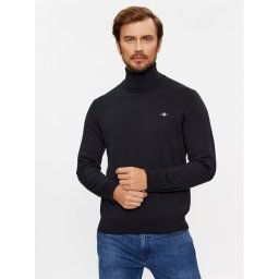 Gant Garbó Classic Cotton Rollerneck 8030563 Fekete Regular Fit