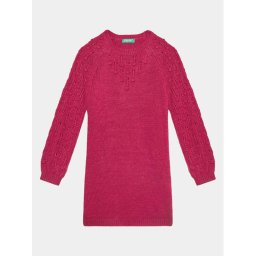 United Colors Of Benetton Kötött ruha 1UTKCV002 Rózsaszín Regular Fit