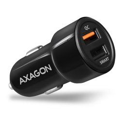 AXAGON PWC-QC5, QUICK és SMART autós töltő, 2x port QC3.0 / AFC / FCP + 5V-2.6A, 31.5W