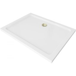 Mexen Slim zuhanytálca 80 x 70 cm, fehér + szifon arany - 40107080G Zuhanytálca