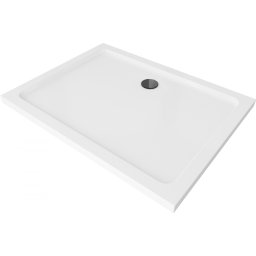 Mexen Slim zuhanytálca 80 x 70 cm, fehér + szifon fekete - 40107080B Zuhanytálca
