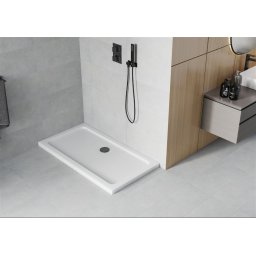Mexen Slim zuhanytálca 140 x 70 cm, fehér + szifon fekete - 40107014B Zuhanytálca