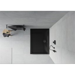 Mexen Slim zuhanytálca 120 x 90 cm,fekete + szifon fekete - 40709012B Zuhanytálca
