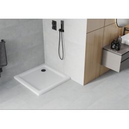 Mexen Slim zuhanytálca 90 x 90 cm, fehér+szifon fekete - 40109090B Zuhanytálca
