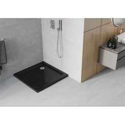 Mexen Slim zuhanytálca 100 x 100 cm, fekete+szifon króm - 40701010 Zuhanytálca
