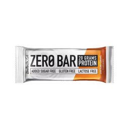 BIOTECH USA Fehérjeszelet, gluténmentes, 50g, BIOTECH USA "Zero Bar", csokoládé-karamell