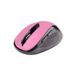 C-TECH egér WLM-02, fekete-rózsaszín, vezeték nélküli, 1600DPI, 6 gomb, USB nano vevő