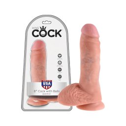 King Cock 8 herés dildó (20 cm) - natúr