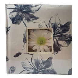 Tradicionális fotósarkos fényképalbum - 29x32 cm - kék virágos