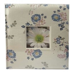Tradicionális fotósarkos fényképalbum - 29x32 cm - kék-rózsaszín virágos