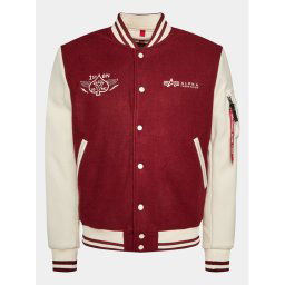 Alpha Industries Bomber dzseki Varsity Air Force 138107 Bordó Regular Fit