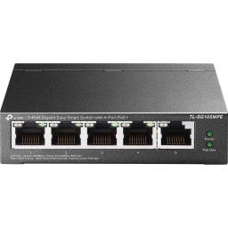 TP-Link Easy Smart switch TL-SG105MPE (5xGbE, 4xPoE , 120W, ventilátor nélküli)