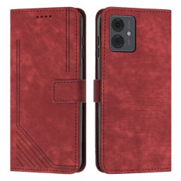 STRIPE Pénztárca tok szíjjal Motorola Moto G14 piros