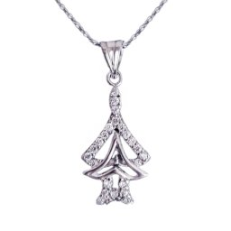 Pagoda ezüst medál nyakláncon, fehér cirkónia kövekkel