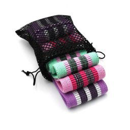 Textil band, 3 db, türkiz-rózsaszín-lila