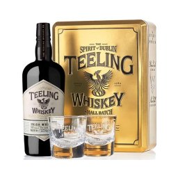 Teeling Small Batch ajándékcsomag aranyszínű dobozban 2 pohárral 0,7L 46%