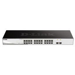 D-Link DGS-1210-26 26 portos Gigabit Smart switch, 24x GbE, 2x SFP, ventilátor nélkül