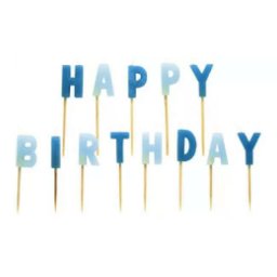 Happy Birthday gyertya, kék