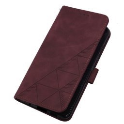 TRIANGLE pénztárca tok pánttal Oppo Reno10 5G / Reno10 Pro 5G bordó