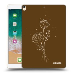 Átlátszó szilikon tok az alábbi táblagépre Apple iPad Pro 10.5" 2017 (2. gen) - Brown flowers