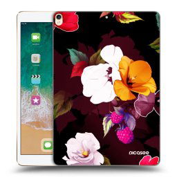 Fekete szilikon tok az alábbi táblagépre Apple iPad Pro 10.5" 2017 (2. gen) - Flowers and Berries