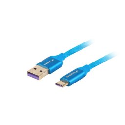 LANBERG USB-C (M) - USB-A (M) 2.0 kábel 1m, kék, (Huawei 5A)