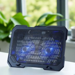 Conceptronic Notebook Hűtőpad 15,6"-ig - THANA01B (USB, 2x12,5cm, állítható magasság, csúszásmentes, fekete)