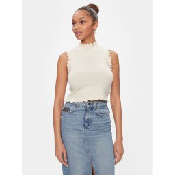 Vero Moda Blúz Gold 10297855 Bézs Slim Fit