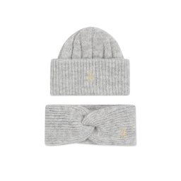 Tommy Hilfiger Sapka és fejkendő szett Th Timeless Beanie + Headband AW0AW15370P4A Szürke