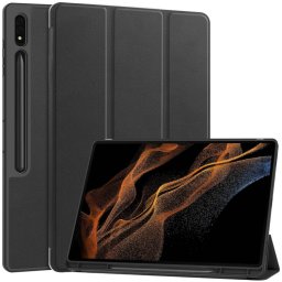 LEATHER Flip tok Samsung Galaxy Tab S9 Ultra / Tab S10 Ultra fekete