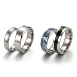 Négyrészes acél férfi gyűrű szett